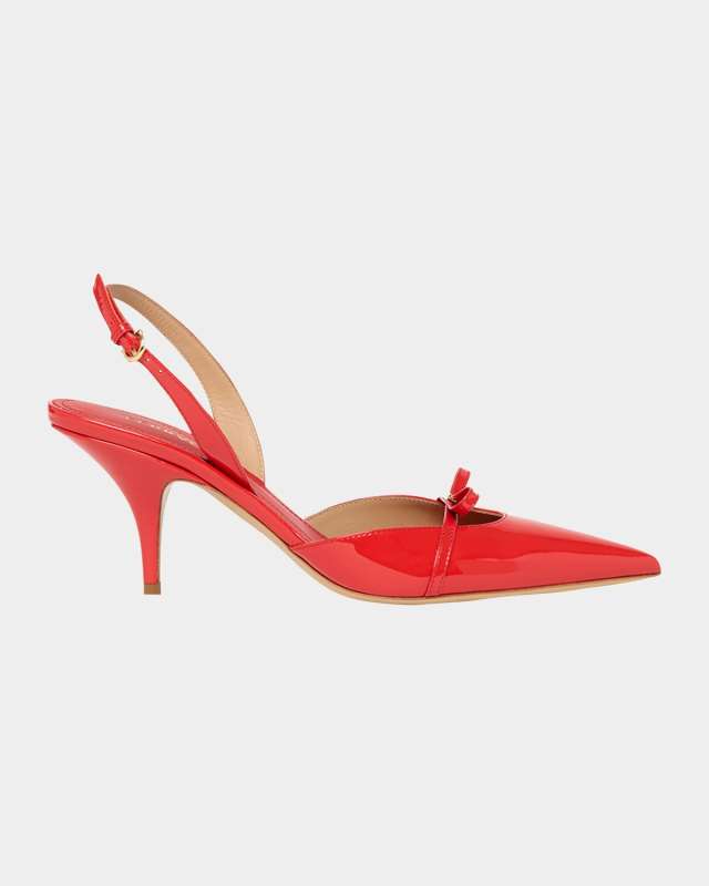 Gylla Patent Bow Slingback Pumps